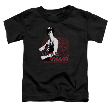 Black toddler t-shirt with Bruce Lee Little Dragon graphic