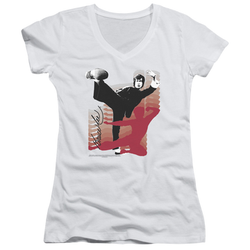 Bruce Lee Kick It - Juniors V-Neck T-Shirt Juniors V-Neck T-Shirt Bruce Lee   