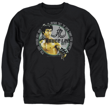 Black men's crewneck sweatshirt with Bruce Lee Expectations graphic