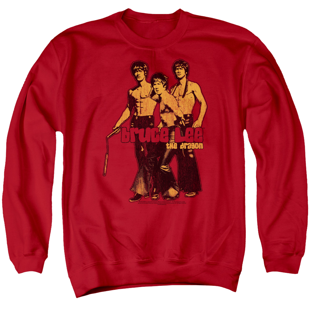 Bruce Lee Nunchucks - Men's Crewneck Sweatshirt Men's Crewneck Sweatshirt Bruce Lee   