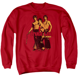 Bruce Lee Nunchucks - Men's Crewneck Sweatshirt Men's Crewneck Sweatshirt Bruce Lee   