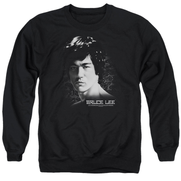 Black men's crewneck sweatshirt with Bruce Lee In Your Face graphic