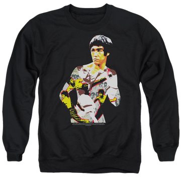 Black men's crewneck sweatshirt with Bruce Lee Body Of Action graphic