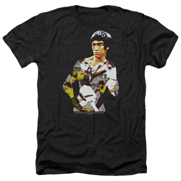 Charcoal men's heather t-shirt with Bruce Lee Body Of Action graphic