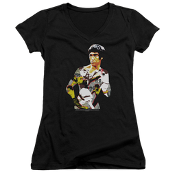 Bruce Lee Body Of Action - Juniors V-Neck T-Shirt Juniors V-Neck T-Shirt Bruce Lee   
