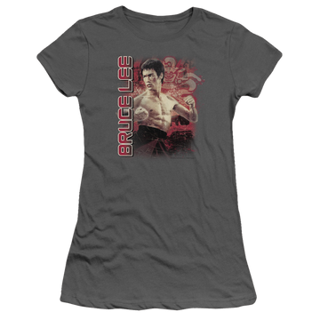 Charcoal juniors t-shirt with Bruce Lee Fury graphic