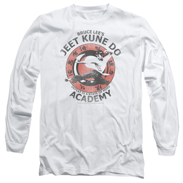 White men's long sleeve t-shirt with Bruce Lee Jeet Kune graphic