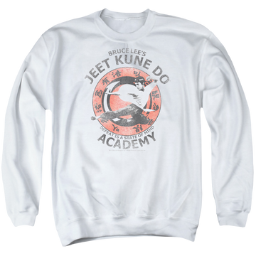 White men's crewneck sweatshirt with Bruce Lee Jeet Kune graphic