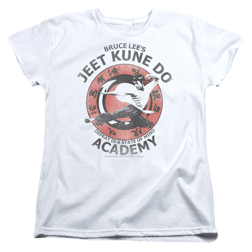 White women's t-shirt with Bruce Lee Jeet Kune graphic