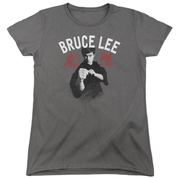 Charcoal women's t-shirt with Bruce Lee Ready graphic