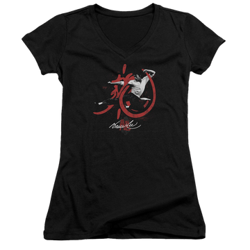 Bruce Lee High Flying - Juniors V-Neck T-Shirt Juniors V-Neck T-Shirt Bruce Lee   