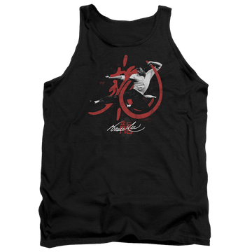 Black men's tank with Bruce Lee High Flying graphic