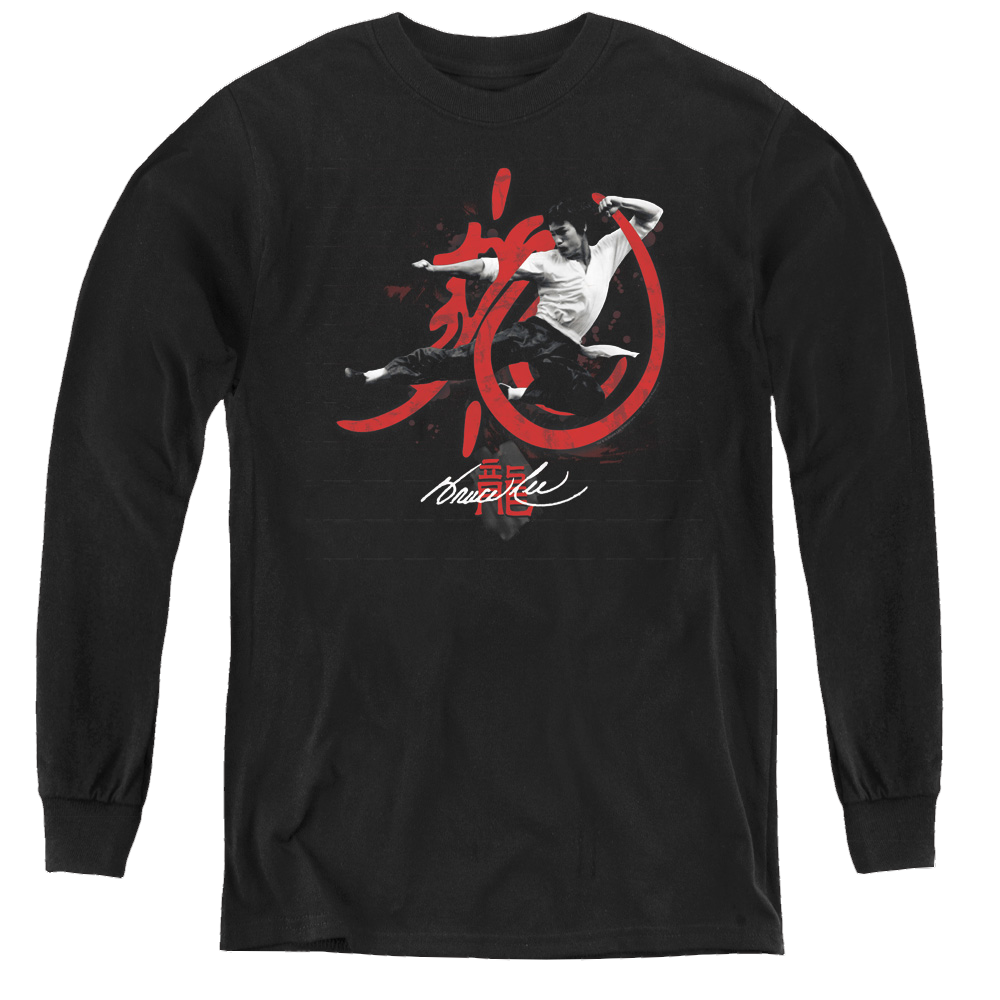 Bruce Lee High Flying - Youth Long Sleeve T-Shirt Youth Long Sleeve T-Shirt Bruce Lee   