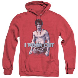 Bruce Lee Lee Works Out - Heather Pullover Hoodie Heather Pullover Hoodie Bruce Lee   