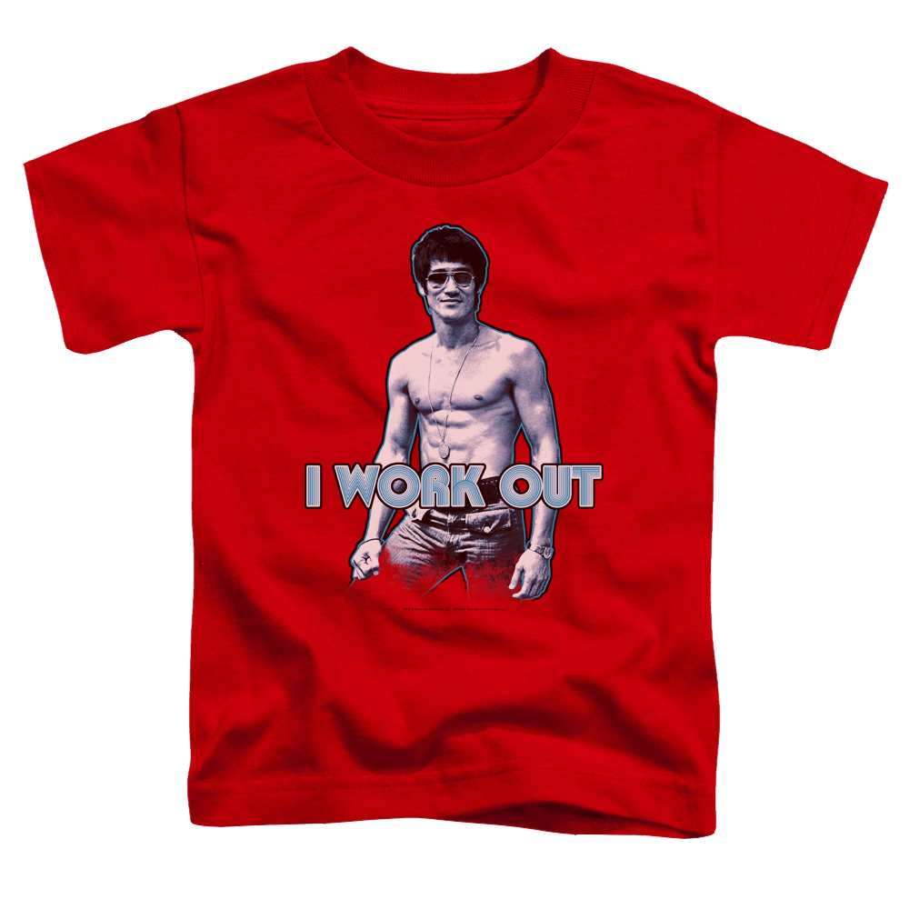 Bruce Lee Lee Works Out - Kid's T-Shirt (Ages 4-7) Kid's T-Shirt (Ages 4-7) Bruce Lee   