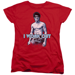Bruce Lee Lee Works Out - Women's T-Shirt Women's T-Shirt Bruce Lee   