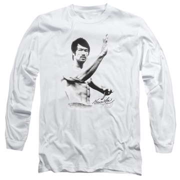 White men's long sleeve t-shirt with Bruce Lee Serenity graphic