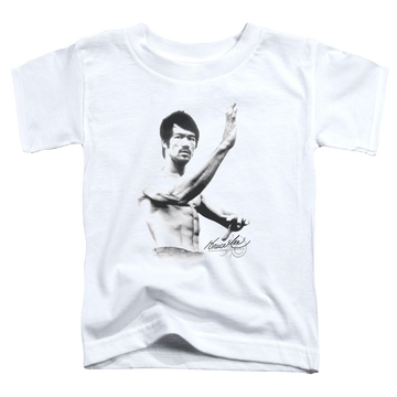 White kid's t-shirt for ages 4 to 7 with Bruce Lee Serenity graphic