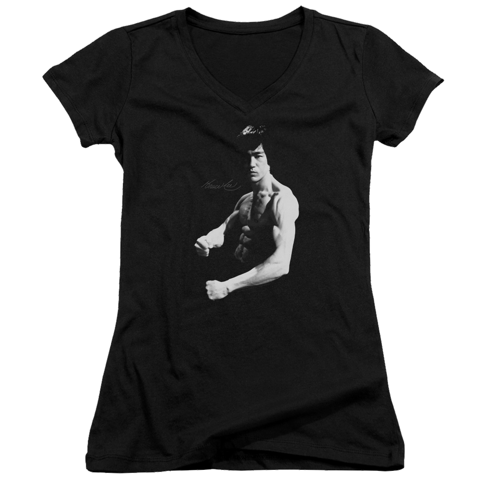 Bruce Lee Stance - Juniors V-Neck T-Shirt Juniors V-Neck T-Shirt Bruce Lee   