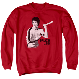 Bruce Lee Nunchucks - Men's Crewneck Sweatshirt Men's Crewneck Sweatshirt Bruce Lee   
