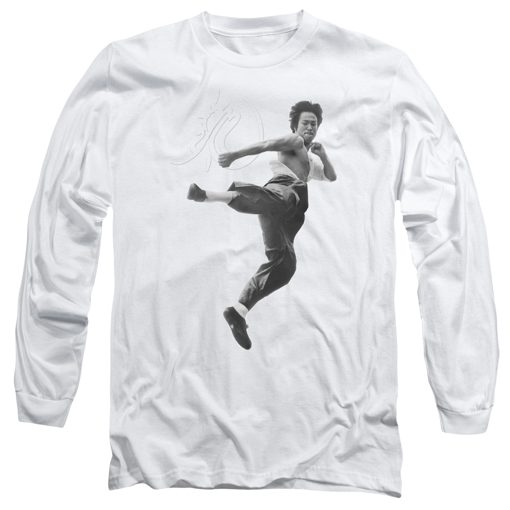 Bruce Lee Flying Kick - Men's Long Sleeve T-Shirt Men's Long Sleeve T-Shirt Bruce Lee   