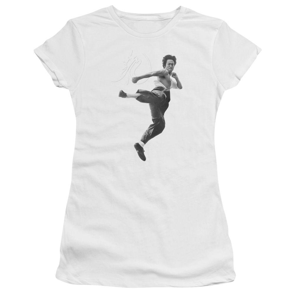 Bruce Lee Flying Kick - Juniors T-Shirt Juniors T-Shirt Bruce Lee   