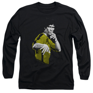Black men's long sleeve t-shirt with Bruce Lee Suit Of Death graphic