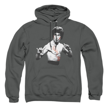 Charcoal pullover hoodie with Bruce Lee Final Confrontation graphic