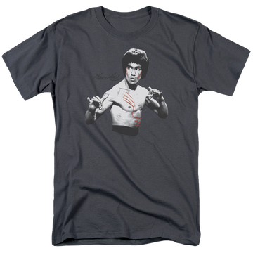 Charcoal men's regular fit t-shirt with Bruce Lee Final Confrontation graphic