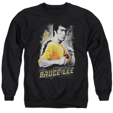 Black men's crewneck sweatshirt with Bruce Lee Yellow Dragon graphic