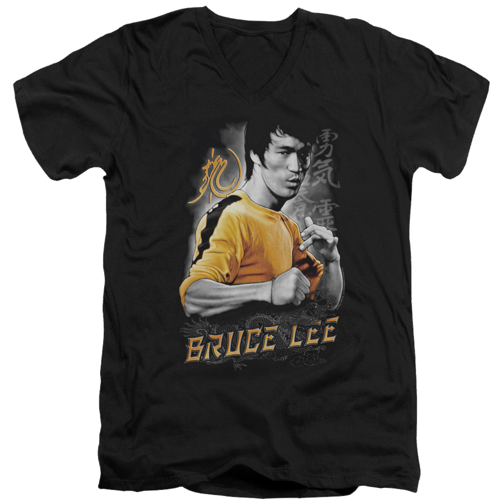 Bruce Lee Yellow Dragon - Men's V-Neck T-Shirt Men's V-Neck T-Shirt Bruce Lee   