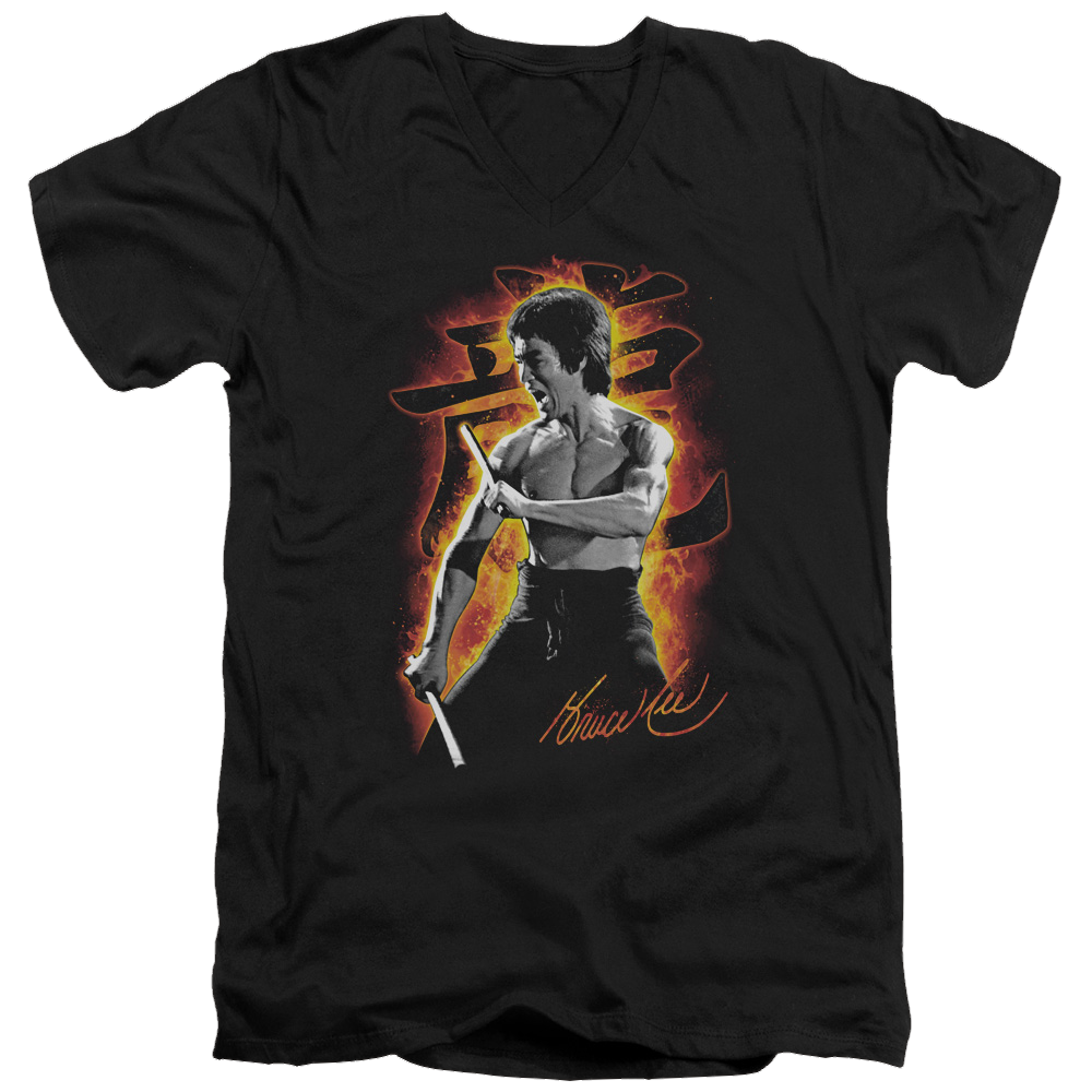 Bruce Lee Dragon Fire - Men's V-Neck T-Shirt Men's V-Neck T-Shirt Bruce Lee   