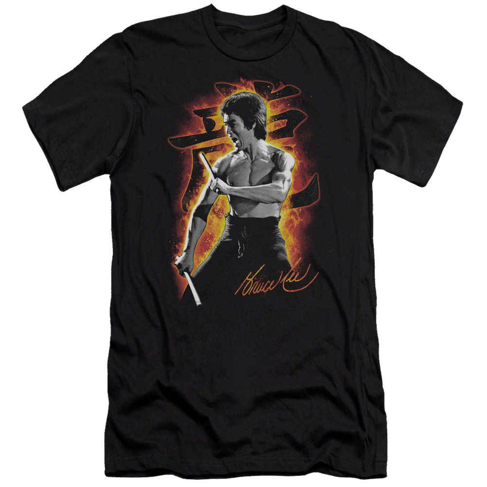 Bruce Lee Dragon Fire Premium Adult Slim Fit T-Shirt Men's Premium Slim Fit T-Shirt Bruce Lee   