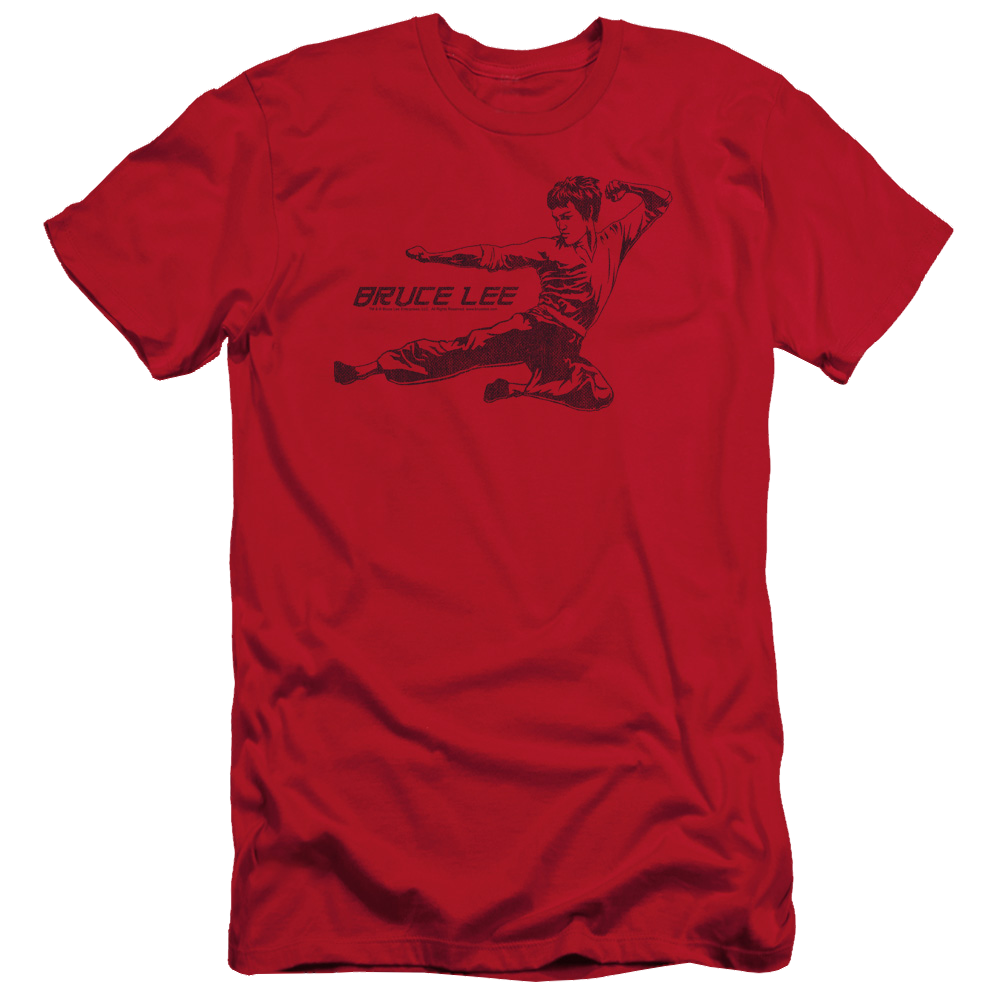 Bruce Lee Line Kick - Men's Slim Fit T-Shirt Men's Slim Fit T-Shirt Bruce Lee   
