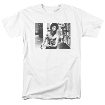 White men's regular fit t-shirt with Bruce Lee Full Of Fury graphic