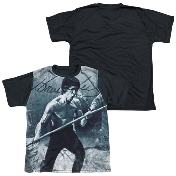 Bruce Lee Whoooaa youth black back t-shirt for ages 8 to 12