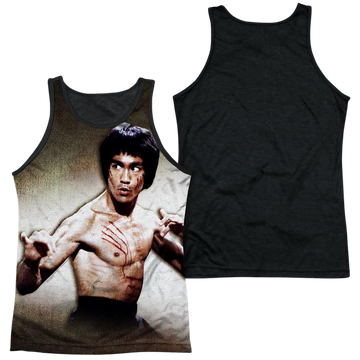 Bruce Lee Scratched men's black back tank