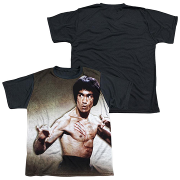 Bruce Lee Scratched youth black back t-shirt for ages 8 to 12
