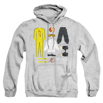 Athletic heather pullover hoodie with Bruce Lee Lee Gift Set graphic