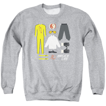 Athletic heather men's crewneck sweatshirt with Bruce Lee Lee Gift Set graphic