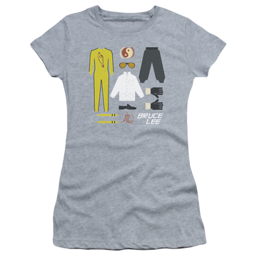 Athletic heather juniors t-shirt with Bruce Lee Lee Gift Set graphic