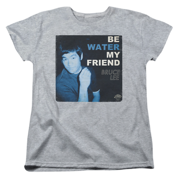 Athletic heather women's t-shirt with Bruce Lee Water graphic