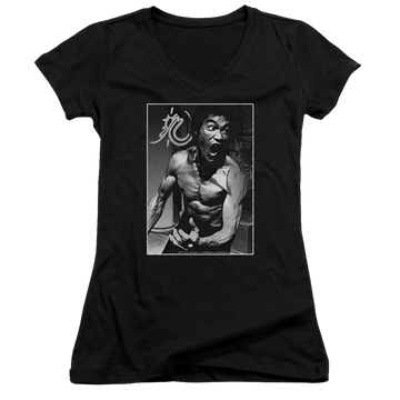 Bruce Lee Focused Rage - Juniors V-Neck T-Shirt Juniors V-Neck T-Shirt Bruce Lee   