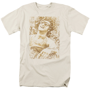 Cream men's regular fit t-shirt with Bruce Lee Freedom graphic
