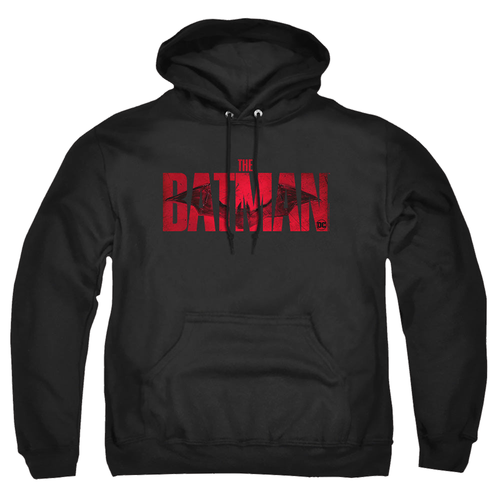 The Batman (2022) Crimson Drawn Bat Logo - Pullover Hoodie Pullover Hoodie Batman   