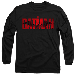 The Batman (2022) Crimson Drawn Bat Logo - Men's Long Sleeve T-Shirt Men's Long Sleeve T-Shirt Batman   