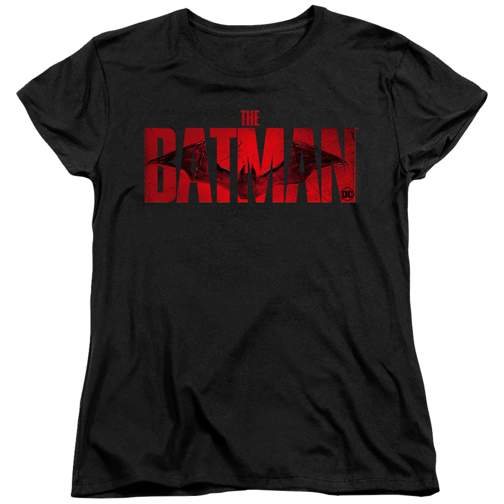 The Batman (2022) Crimson Drawn Bat Logo - Women's T-Shirt Women's T-Shirt Batman   