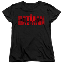 The Batman (2022) Crimson Drawn Bat Logo - Women's T-Shirt Women's T-Shirt Batman   