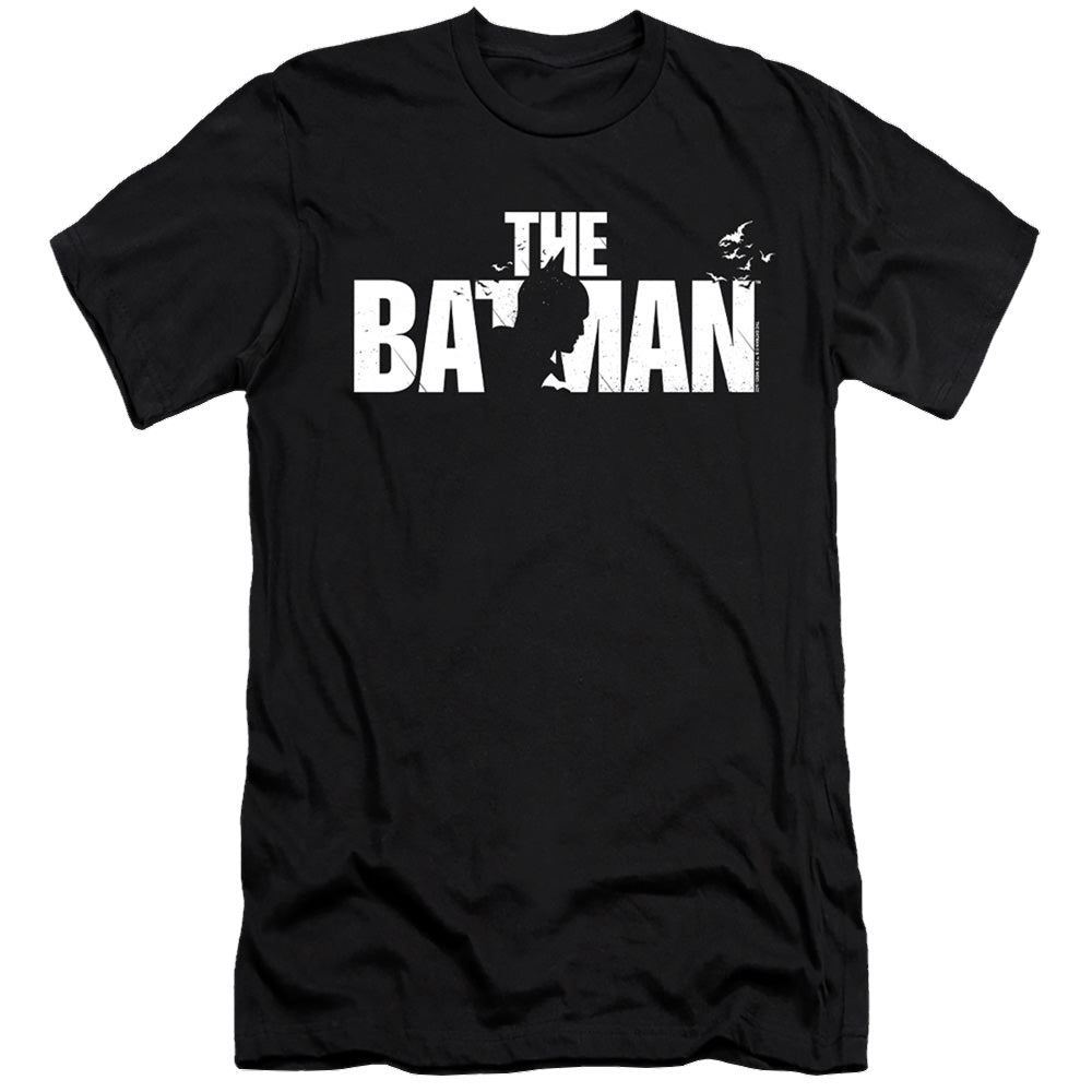 The Batman (2022) Silhouette Title - Men's Premium Slim Fit T-Shirt Men's Premium Slim Fit T-Shirt Batman   