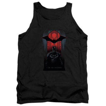 Black men's tank with The Batman (2022) I Am The Shadows graphic